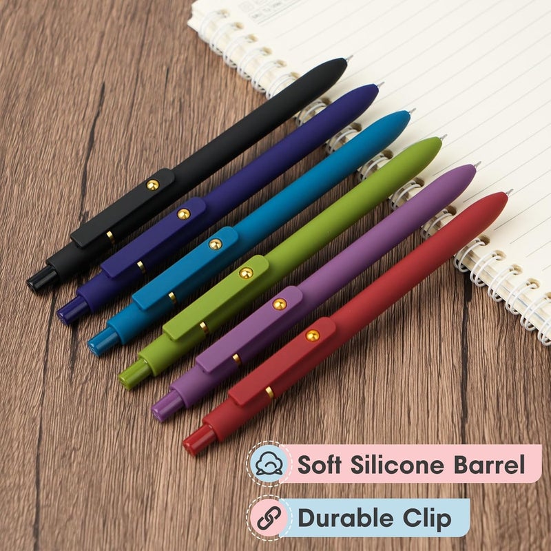 Ddaowanx Colorful Gel Pens, 0.5mm Fine Point Retractable,Multi Colored Pens for Journaling and Sketching,School Supplies,Stuffers for Teens, Gifts for Women (6Pcs-Vintage Colors) - Image 4